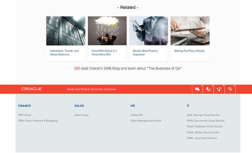 Oracle Small & Medium Business Site