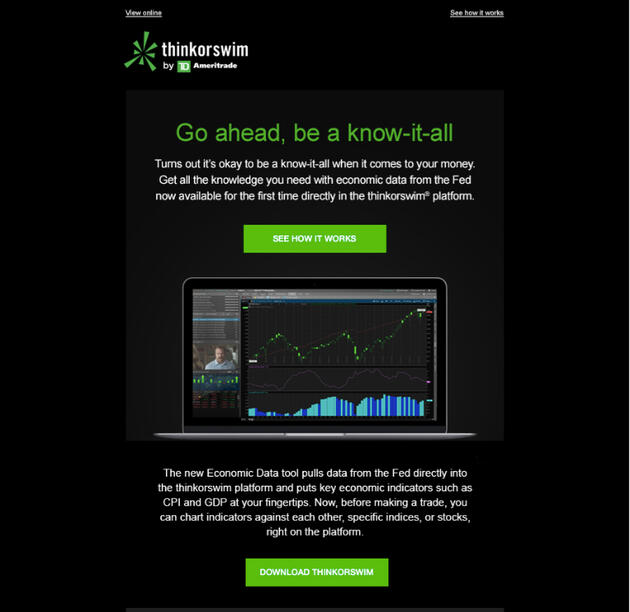 **TD Ameritrade**: Economic Data Tool